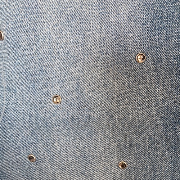 Express super high rise cropped flare jean w bling details size 14 - Picture 6 of 17